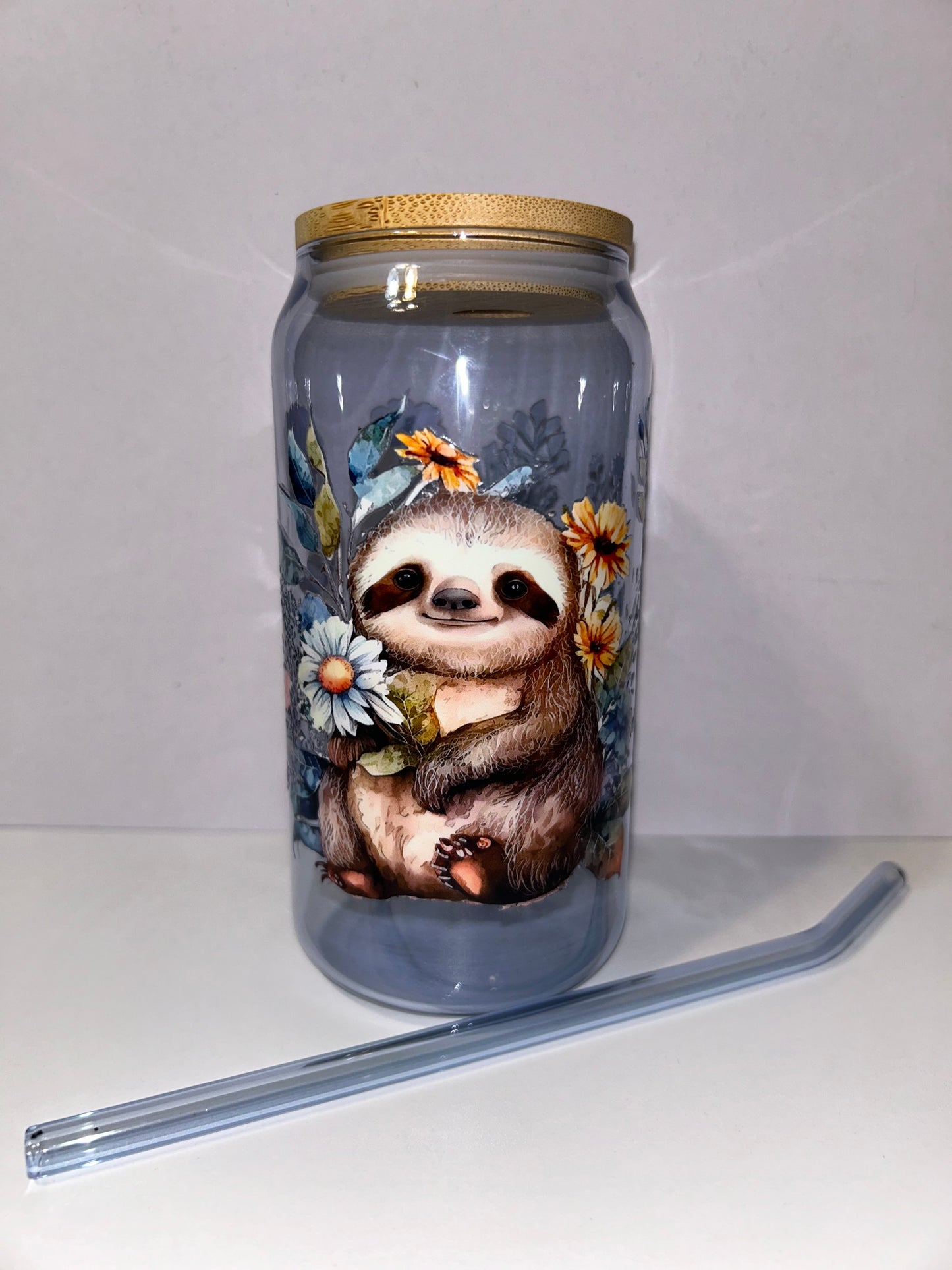 Sloth glass cup
