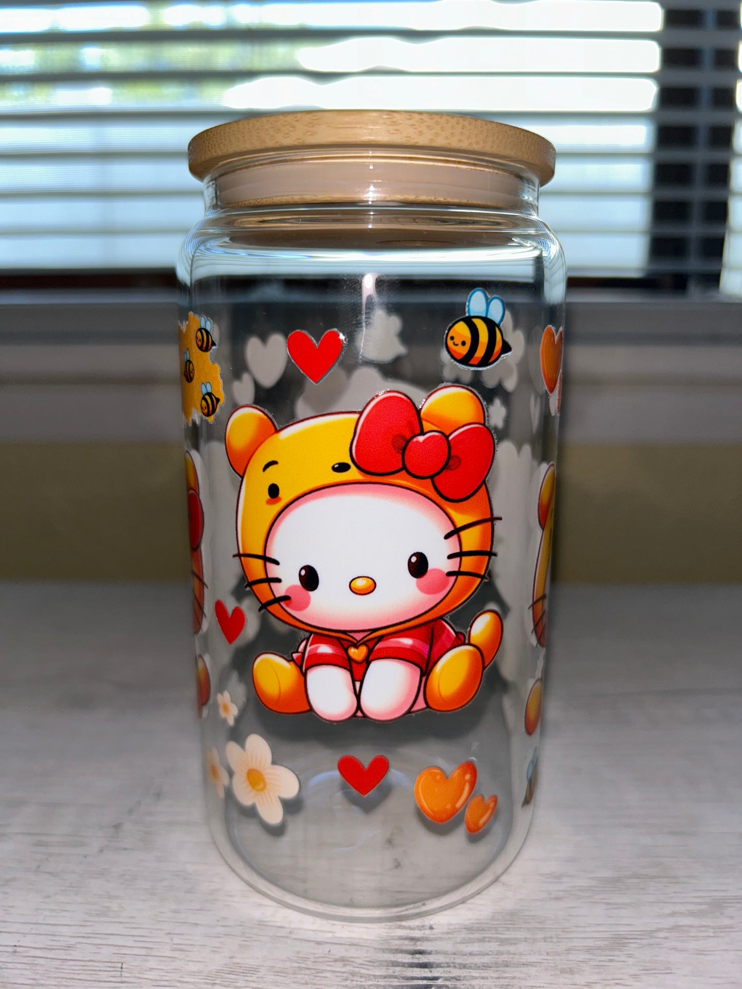 HK Pooh glass cup