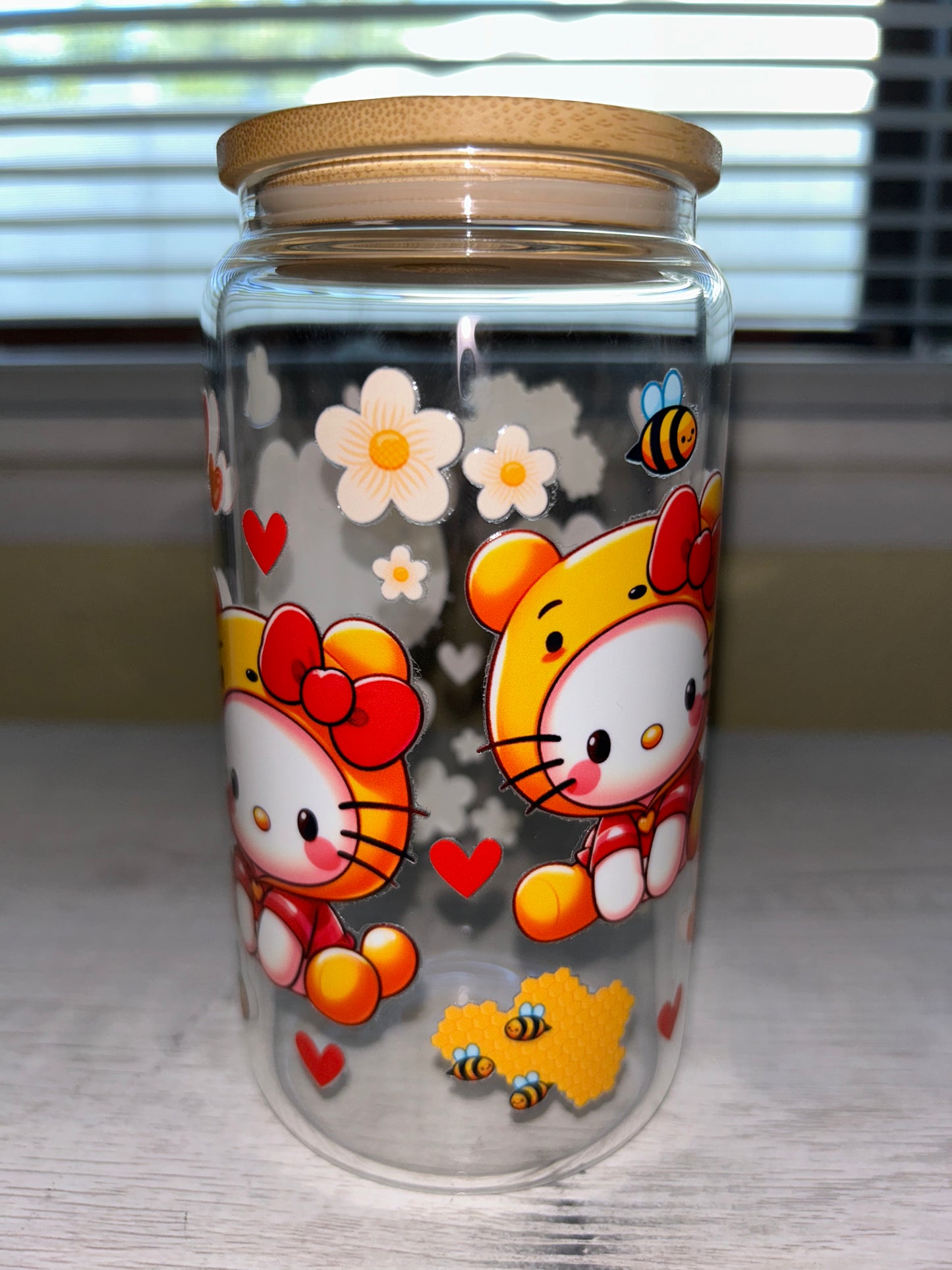 HK Pooh glass cup