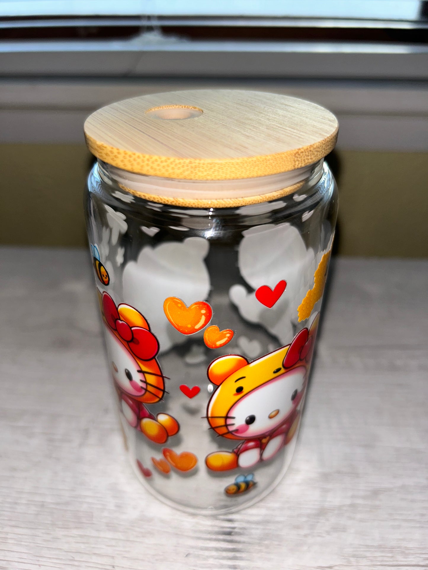 HK Pooh glass cup