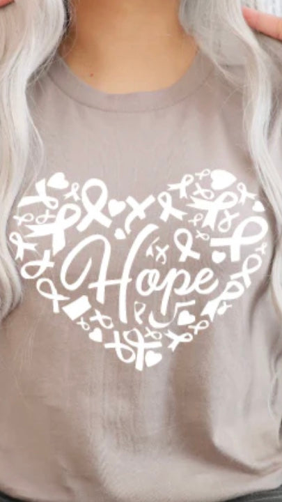 Hope cancer awareness screen transfer t-shirt